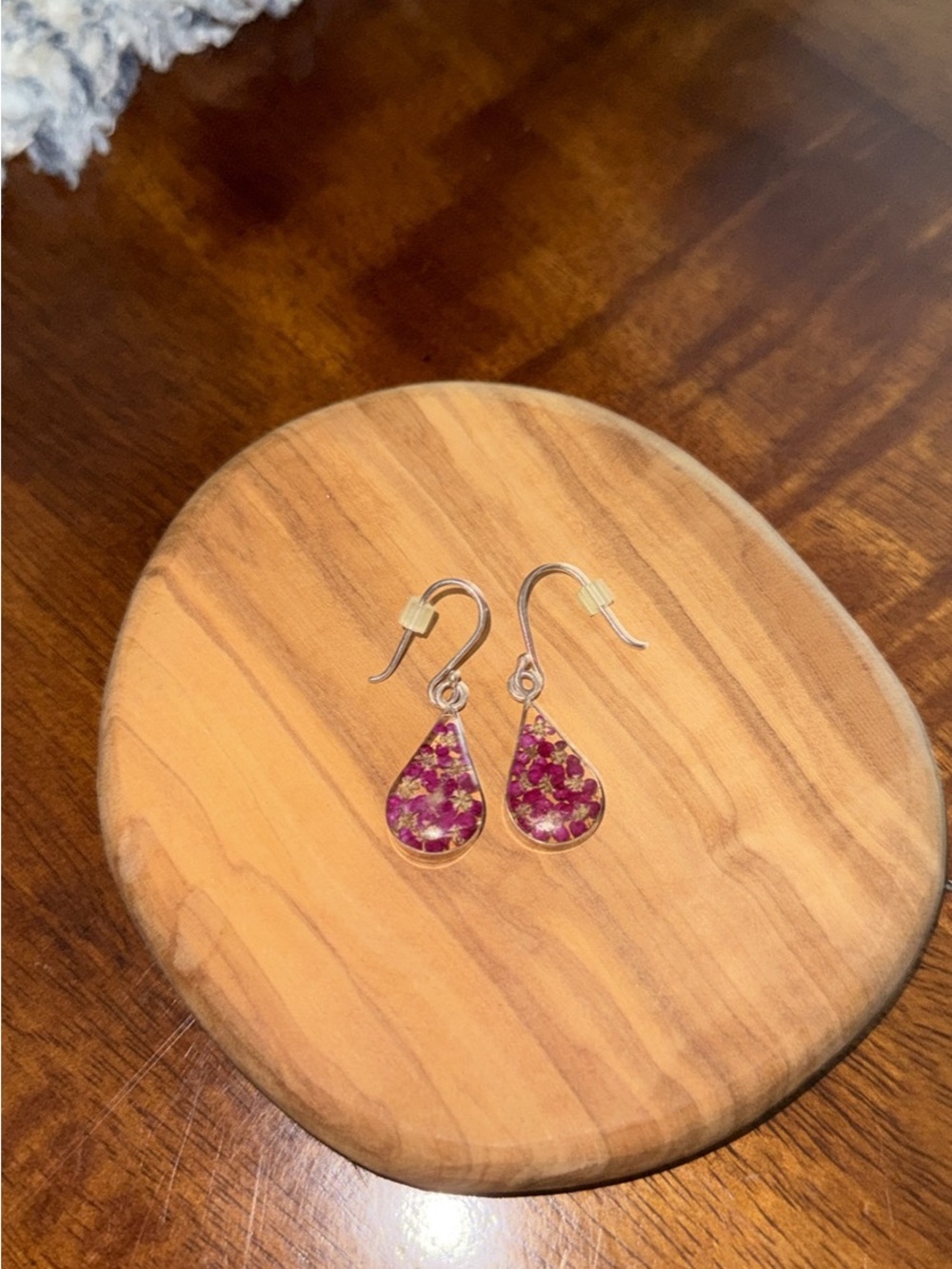 Resin Floral Drop Earrings